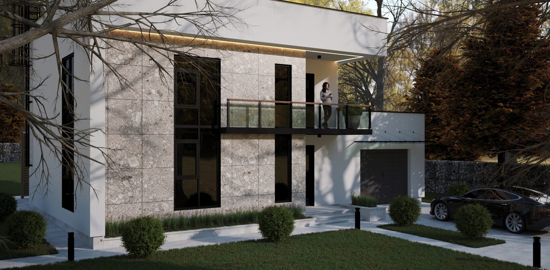 Minimalistisches Haus mit Flachdach | LPH 1-5